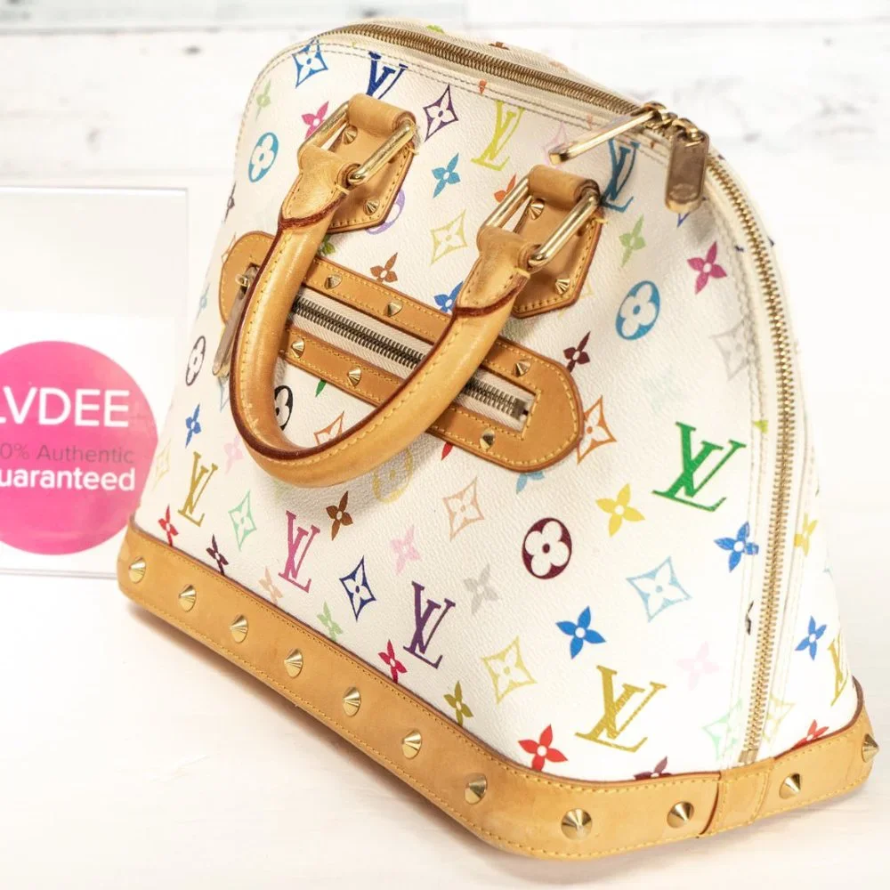 LOUIS VUITTON Alma PM Multicolor White Takashi Murakami - EUC - Picture 5 of 16